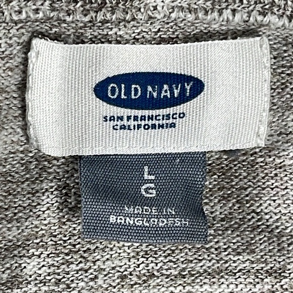 Old Navy mens heathered grey crewneck long sleeve pullover jersey shirt - size L - Picture 5 of 7